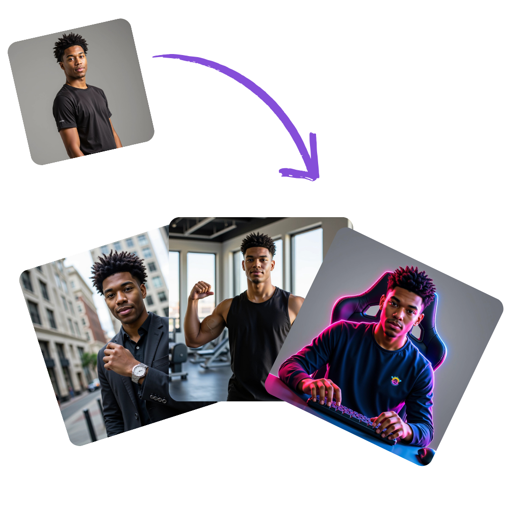 Esempi di avatar AI generati con Photomatic