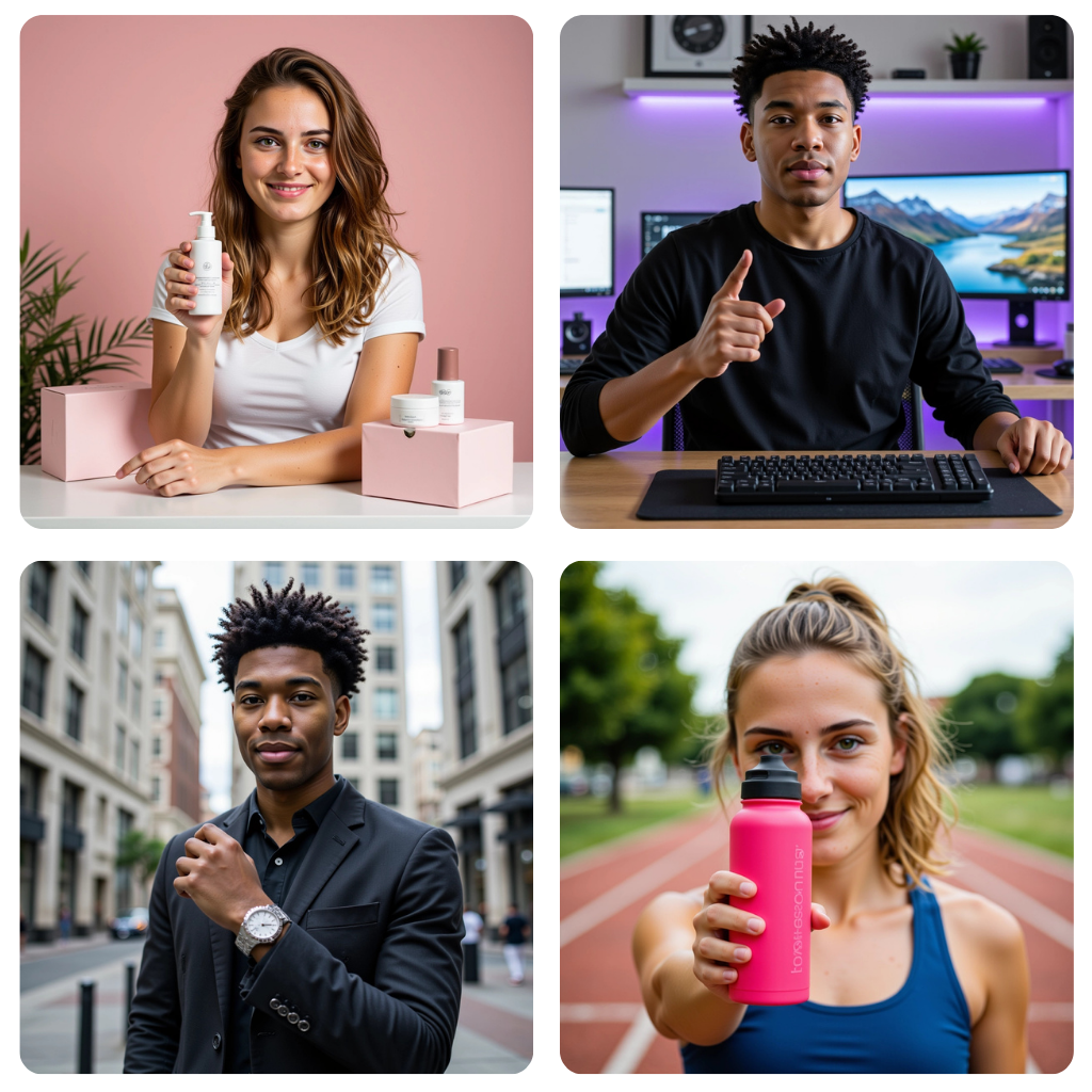 Esempi di foto da influencer generate con Photomatic