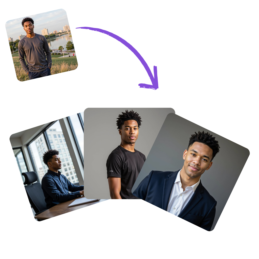 Esempi di headshot professionali generati con Photomatic