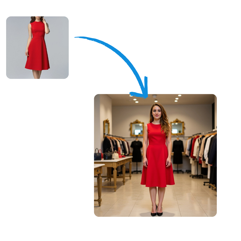 Esempio di generazione foto con outfit specifici con Photomatic