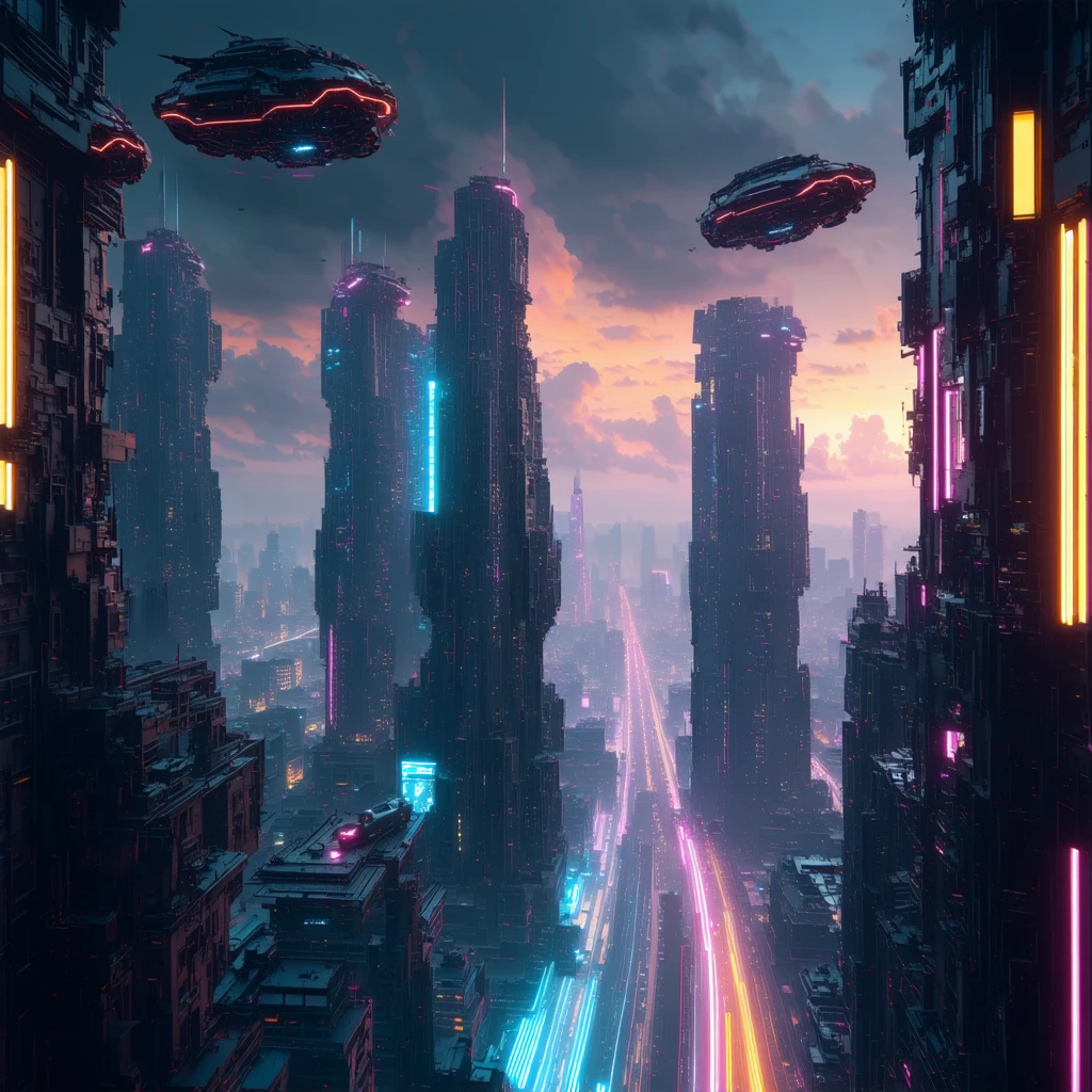 Paesaggio urbano futuristico