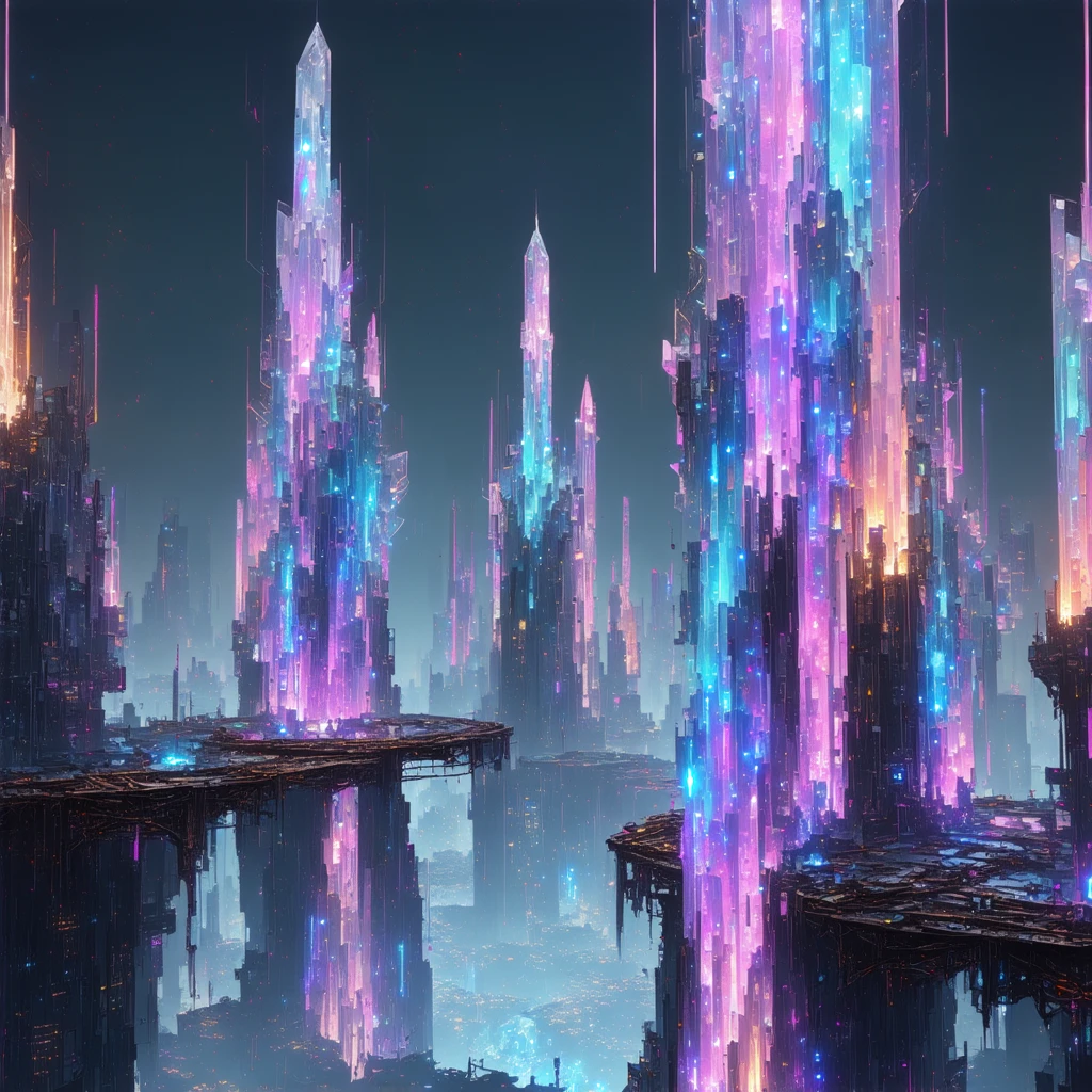 Paesaggio Urbano Fantastico Futuristico in Stile Anime
