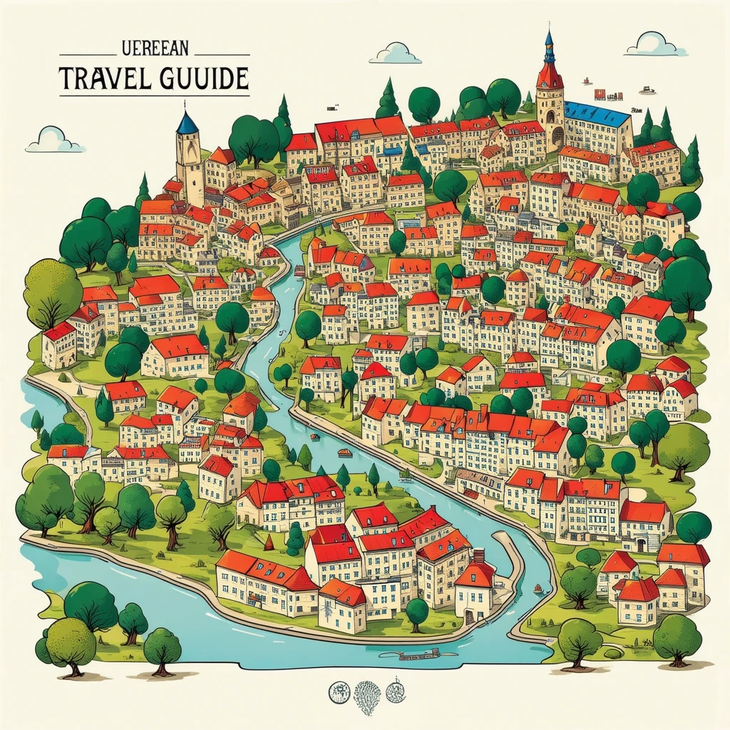 Mappa Illustrata per Guida di Viaggio