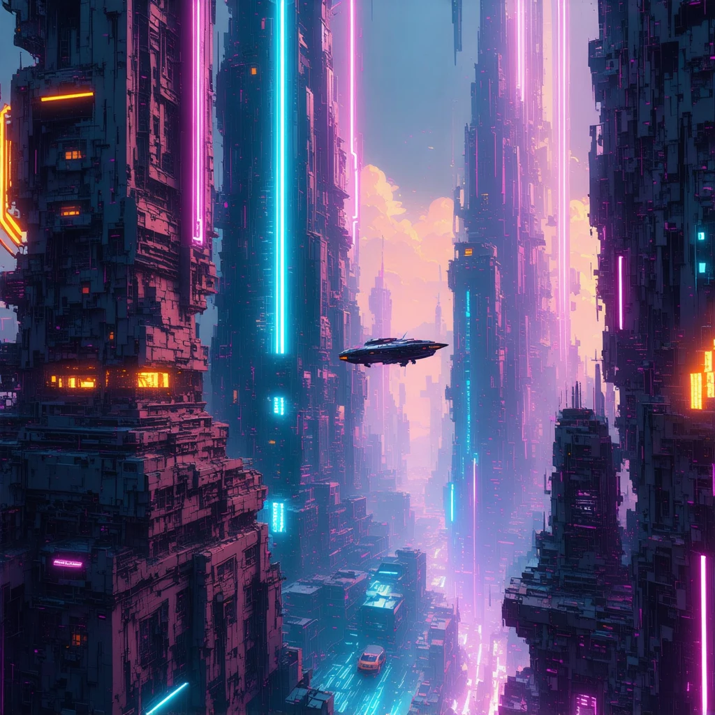 Arte Concettuale di Paesaggio Urbano Futuristico