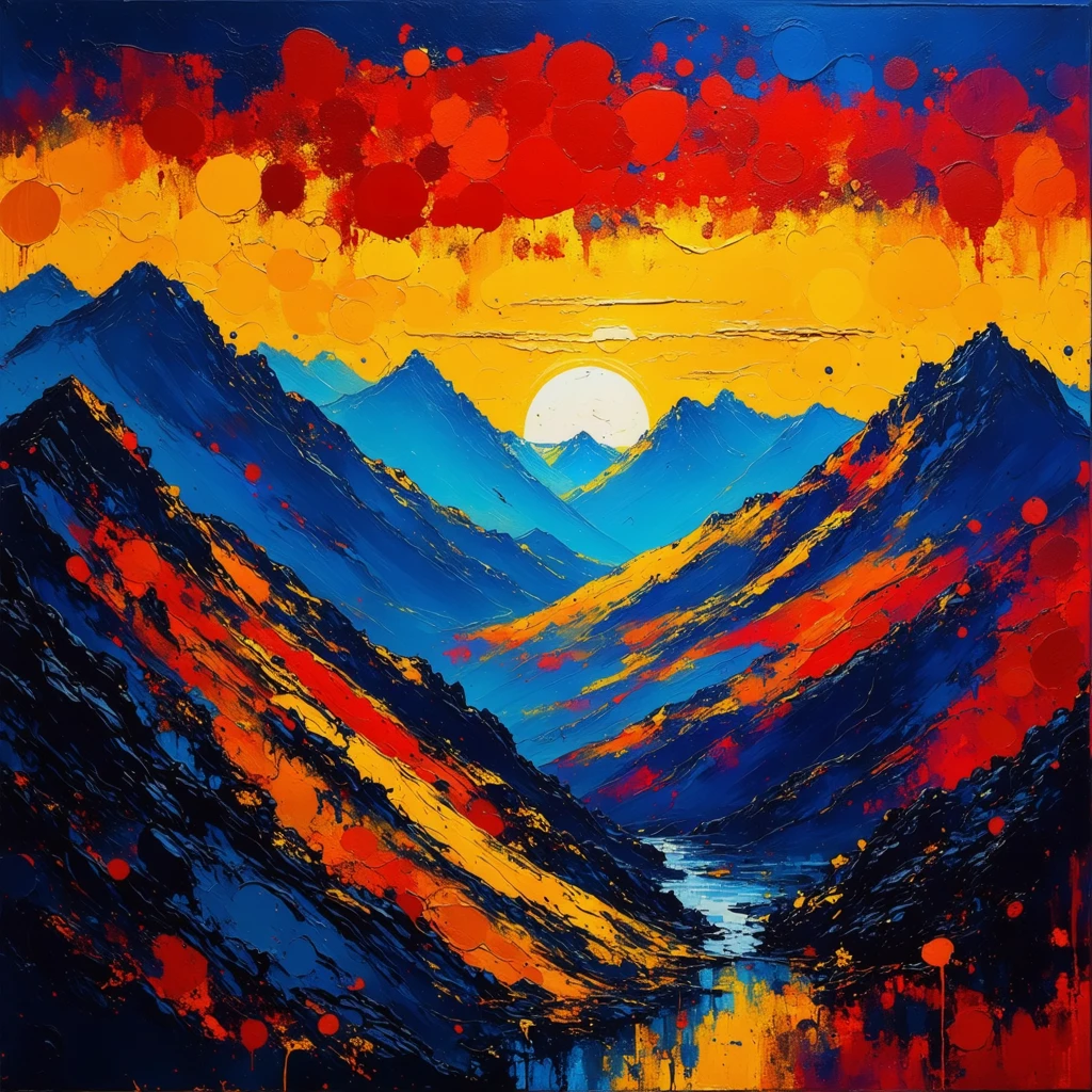 Rielaborazione Drammatica del Paesaggio per Arte da Parete