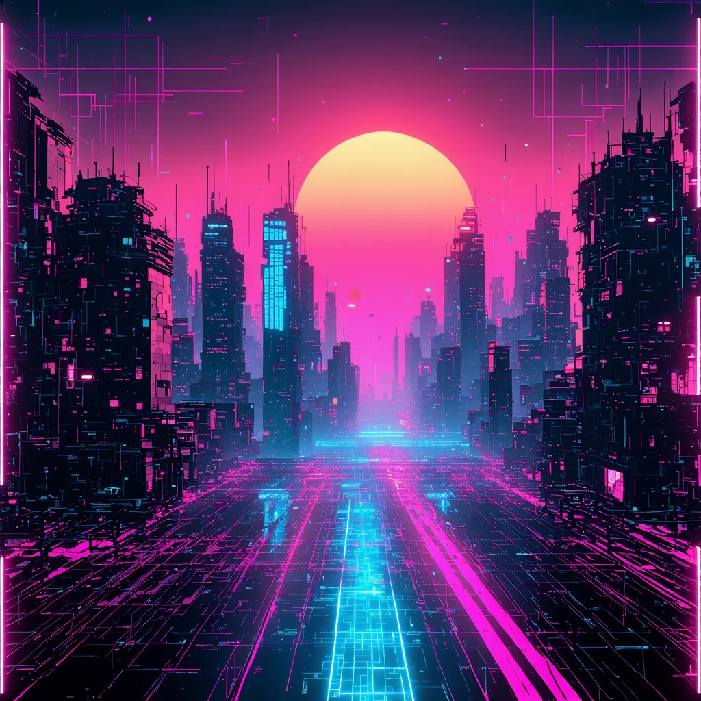 Arte di Paesaggio Urbano Futuristico