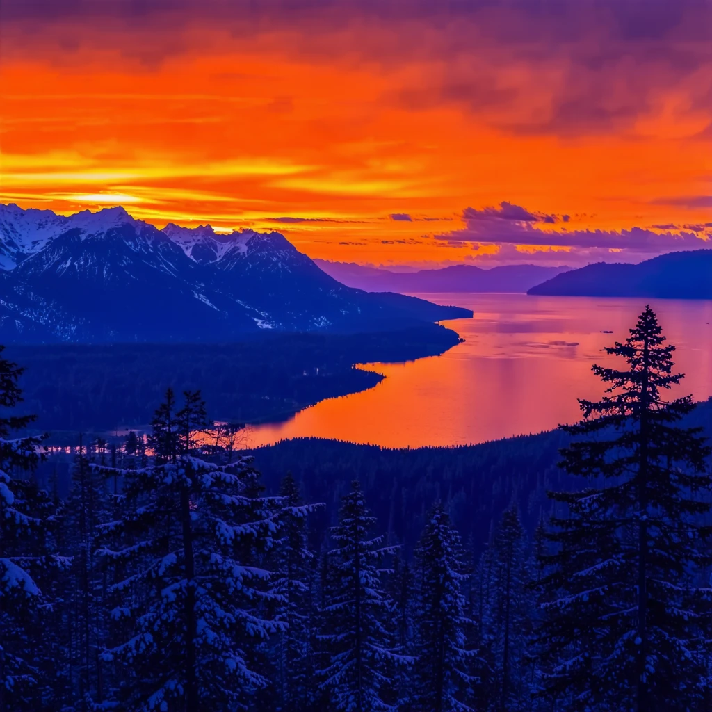 Natura & Selvaggio: Il Tramonto Incontra Montagne o Acqua