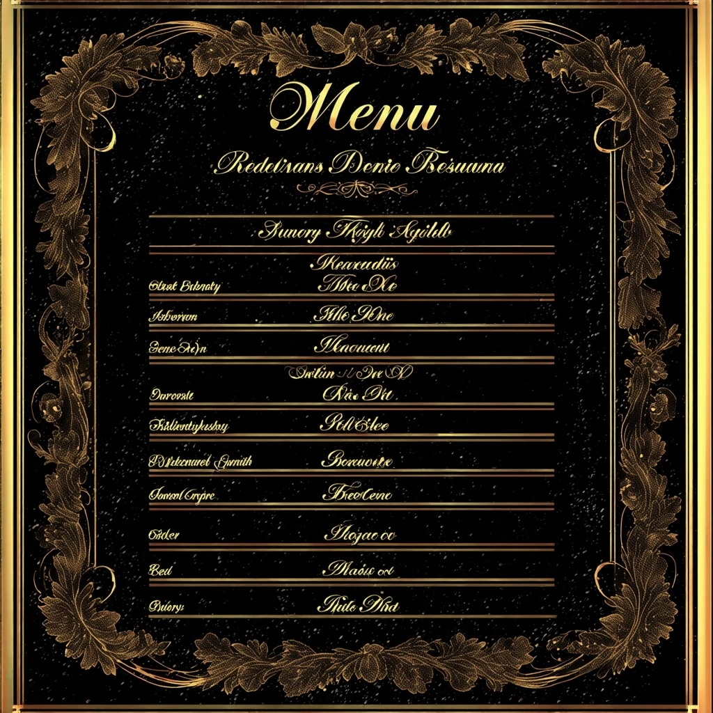 Elegant Fine Dining Restaurant Menu
